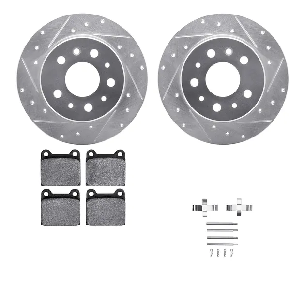 R1 Concepts WGYH1-63004 eLINE Rotor - Drilled & Slotted - Silver W/ Semi-Met Pads